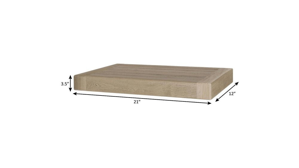 36" Light Gray Solid Wood Wall Mounted Floating Shelf