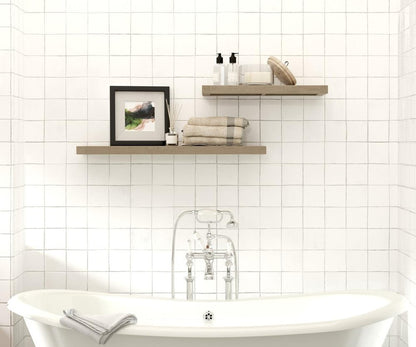 18" Brown Solid Wood Wall Mounted Floating Shelf HomeRoots