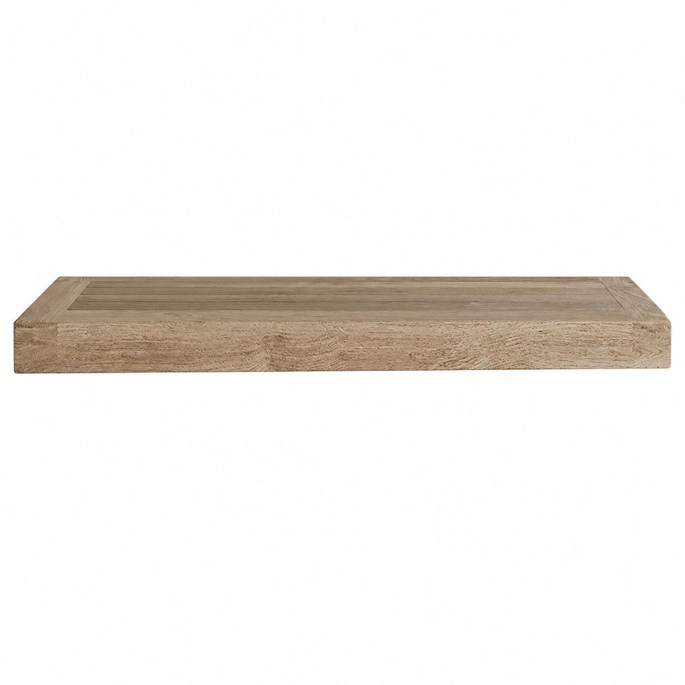 18" Brown Solid Wood Wall Mounted Floating Shelf HomeRoots
