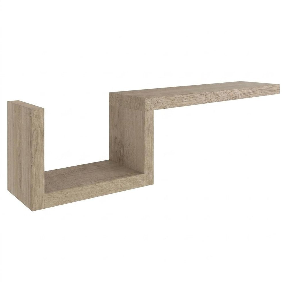 47" Oak Solid Wood Wall Mounted Floating Shelf HomeRoots
