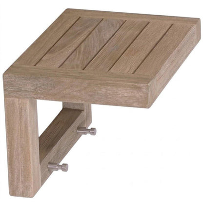 12" Light Gray Solid Wood Wall Mounted Floating Shelf With Hooks