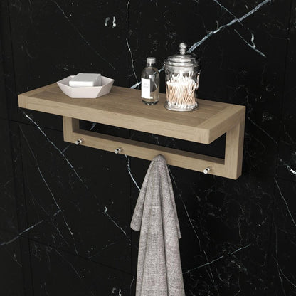 24" Brown Solid Wood Wall Mounted Floating Shelf HomeRoots