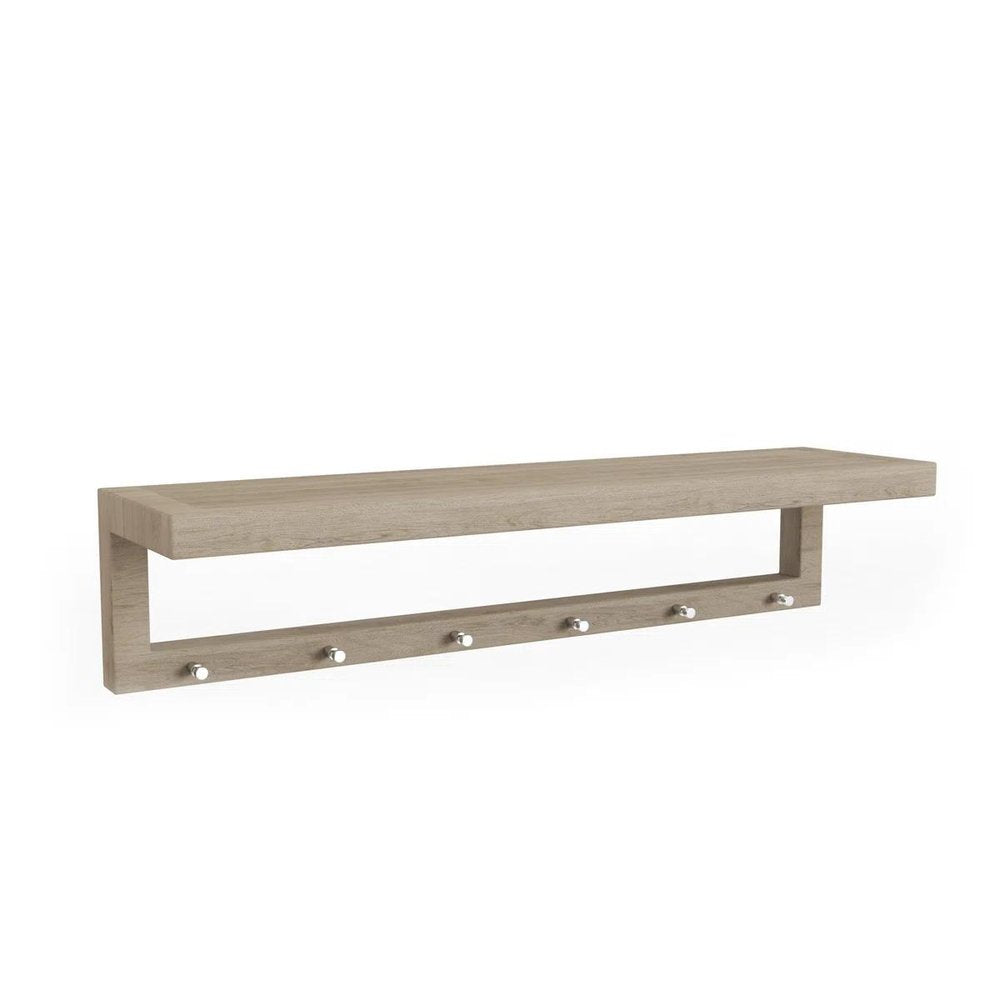 24" Brown Solid Wood Wall Mounted Floating Shelf HomeRoots