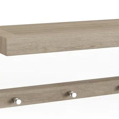 24" Brown Solid Wood Wall Mounted Floating Shelf HomeRoots