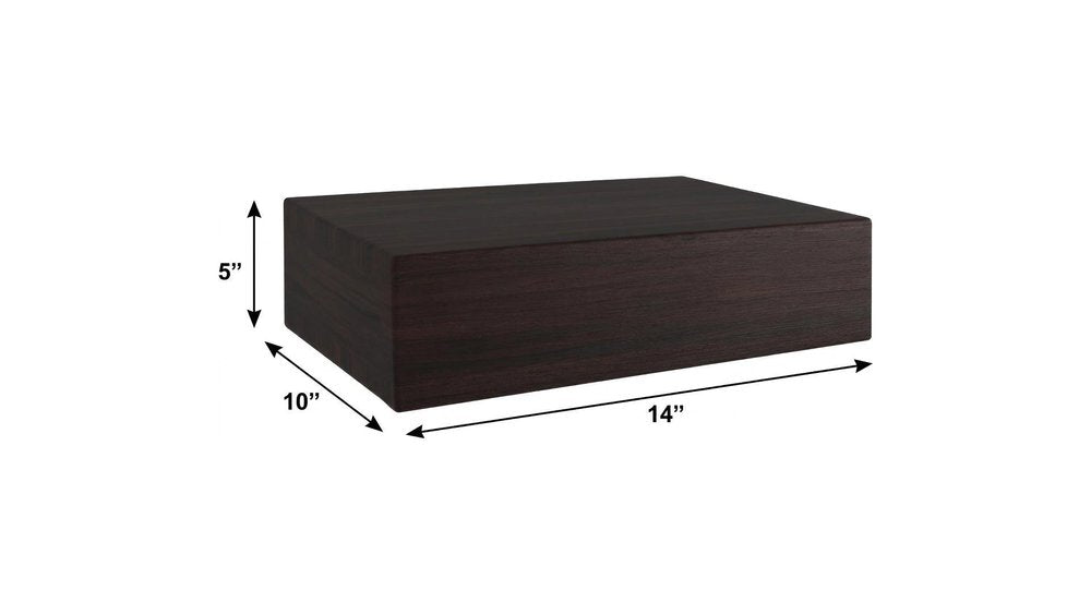 12" Espresso Solid Wood Wall Mounted Floating Shelf HomeRoots
