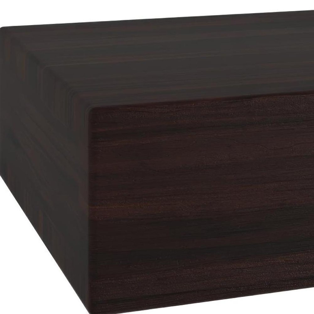 12" Espresso Solid Wood Wall Mounted Floating Shelf HomeRoots
