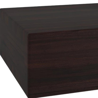 12" Espresso Solid Wood Wall Mounted Floating Shelf HomeRoots