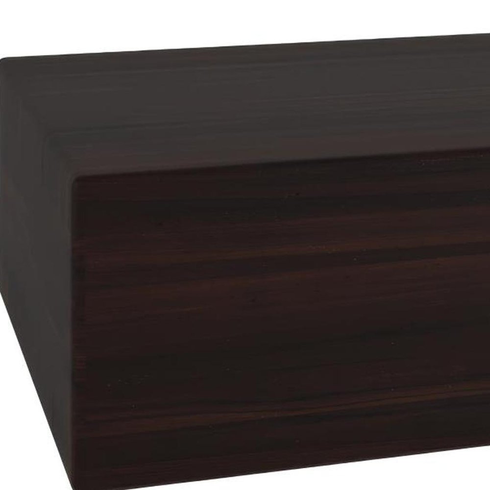 12" Espresso Solid Wood Wall Mounted Floating Shelf HomeRoots