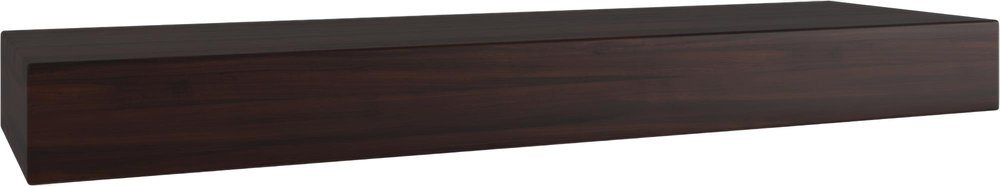 12" Espresso Solid Wood Wall Mounted Floating Shelf HomeRoots