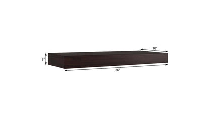 12" Espresso Solid Wood Wall Mounted Floating Shelf HomeRoots