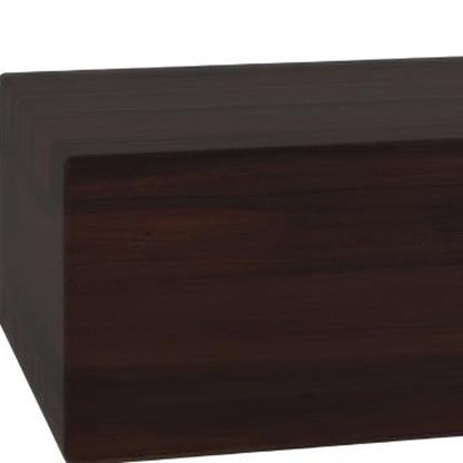 12" Espresso Solid Wood Wall Mounted Floating Shelf HomeRoots