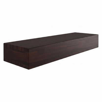 12" Espresso Solid Wood Wall Mounted Floating Shelf HomeRoots