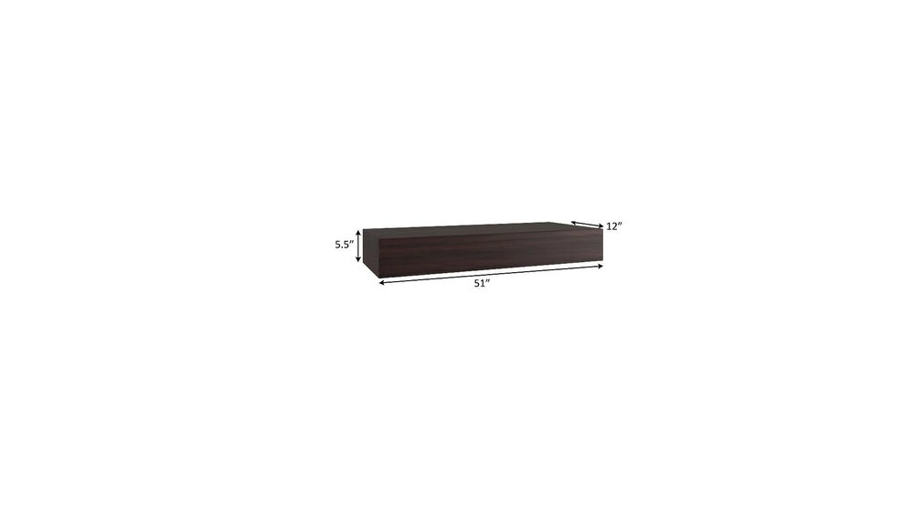 12" Espresso Solid Wood Wall Mounted Floating Shelf HomeRoots