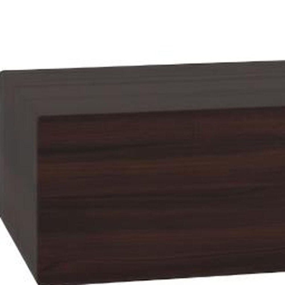 12" Espresso Solid Wood Wall Mounted Floating Shelf HomeRoots