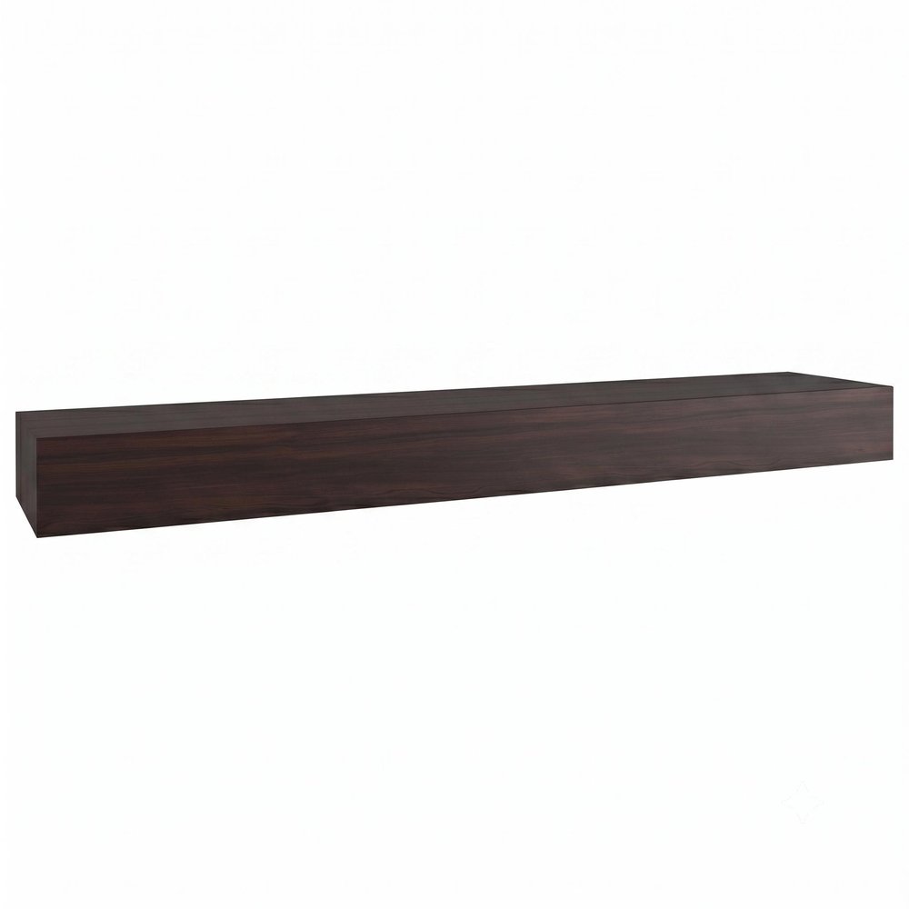 12" Espresso Solid Wood Wall Mounted Floating Shelf HomeRoots