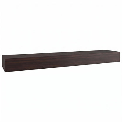 12" Espresso Solid Wood Wall Mounted Floating Shelf HomeRoots