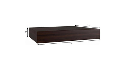 12" Espresso Solid Wood Wall Mounted Floating Shelf HomeRoots