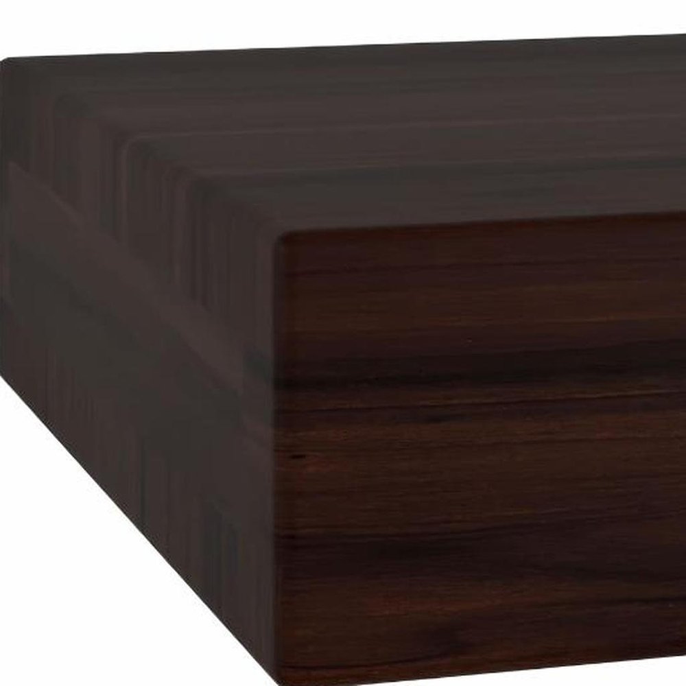 12" Espresso Solid Wood Wall Mounted Floating Shelf HomeRoots
