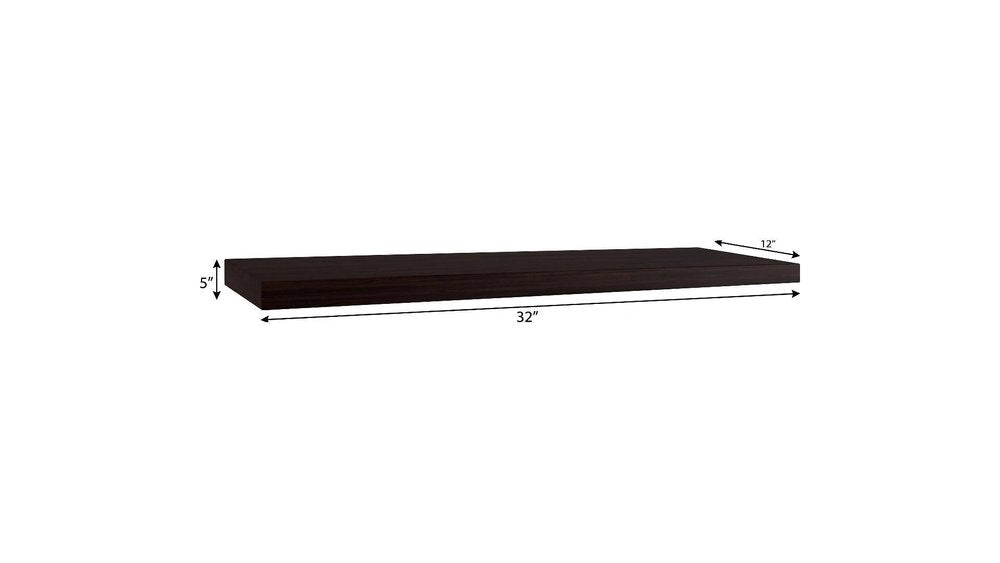 12" Espresso Solid Wood Wall Mounted Floating Shelf — view 8
