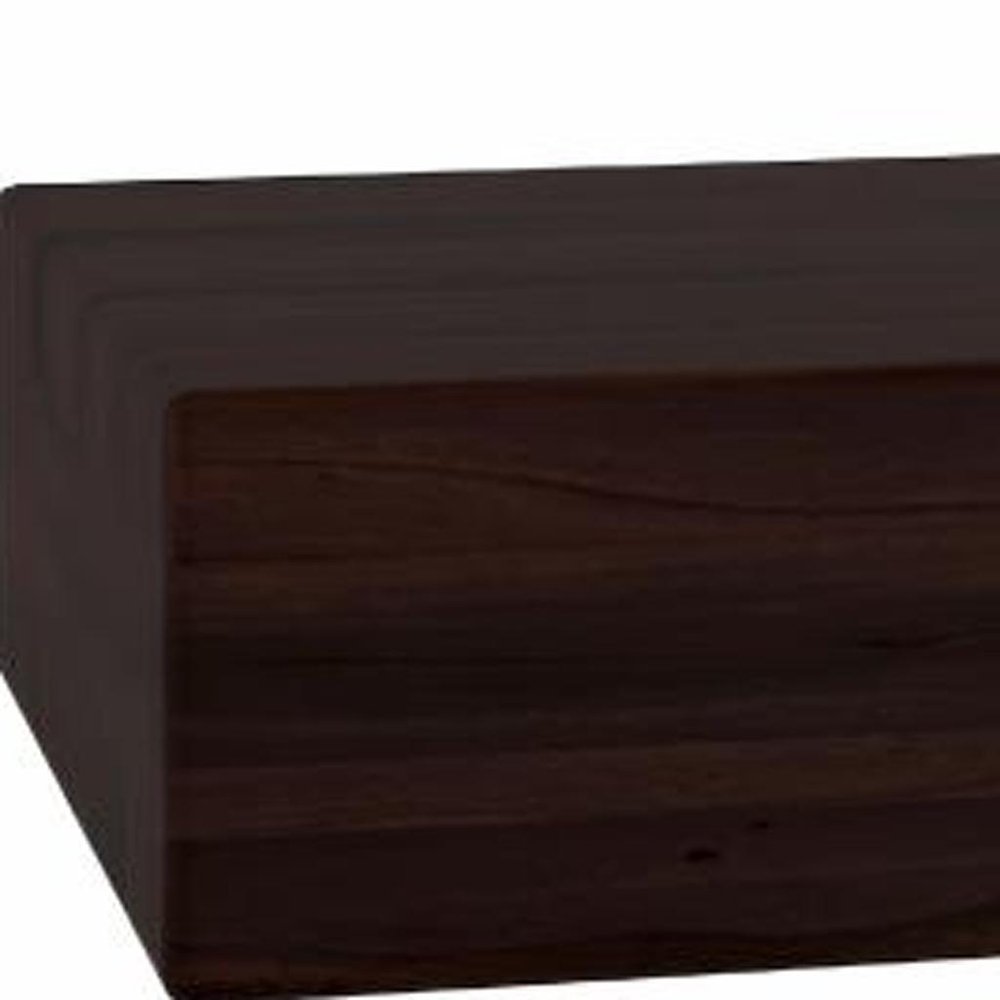 12" Espresso Solid Wood Wall Mounted Floating Shelf HomeRoots