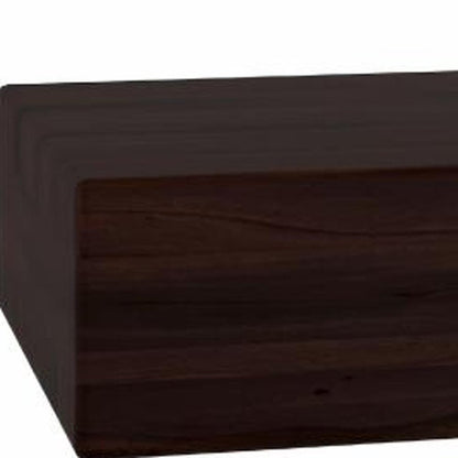 12" Espresso Solid Wood Wall Mounted Floating Shelf HomeRoots