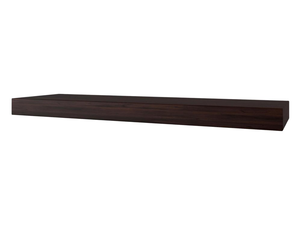 12" Espresso Solid Wood Wall Mounted Floating Shelf — view 10