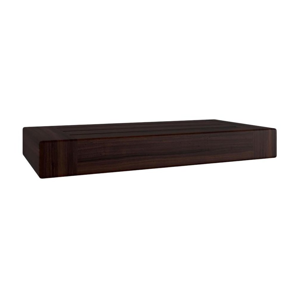 12" Espresso Solid Wood Wall Mounted Floating Shelf