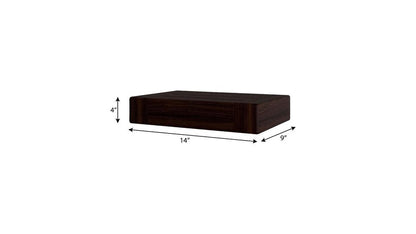 12" Espresso Solid Wood Wall Mounted Floating Shelf HomeRoots