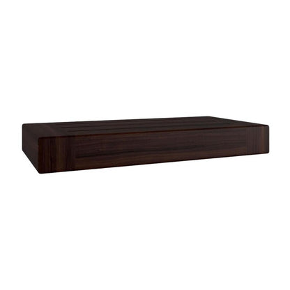 12" Espresso Solid Wood Wall Mounted Floating Shelf