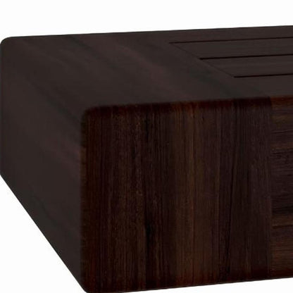 12" Espresso Solid Wood Wall Mounted Floating Shelf HomeRoots