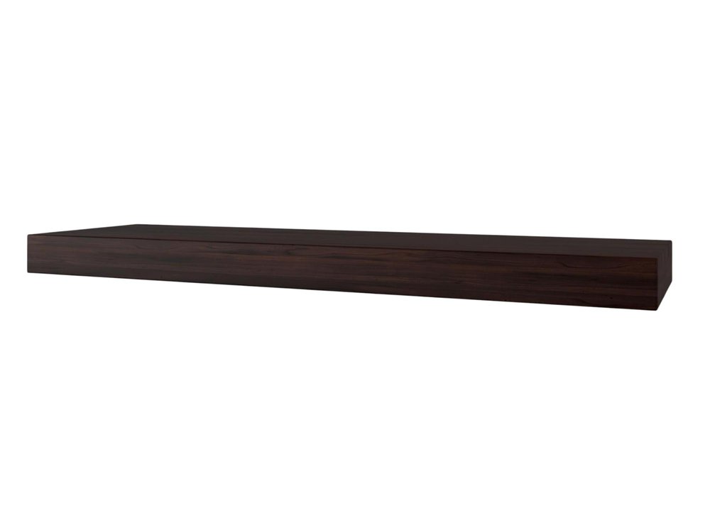 12" Espresso Solid Wood Wall Mounted Floating Shelf