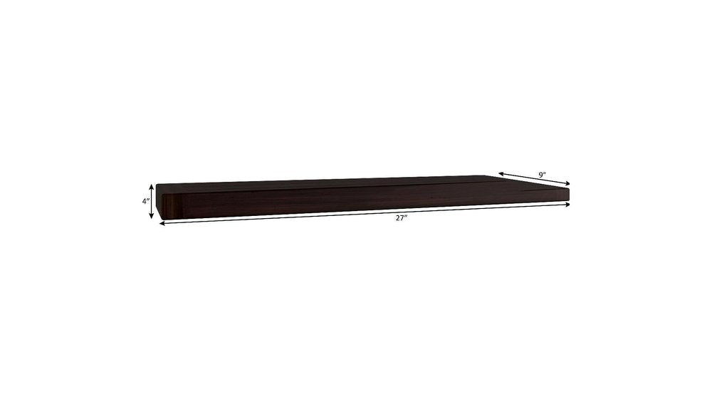 12" Espresso Solid Wood Wall Mounted Floating Shelf — view 8