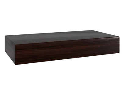 12" Espresso Solid Wood Wall Mounted Floating Shelf