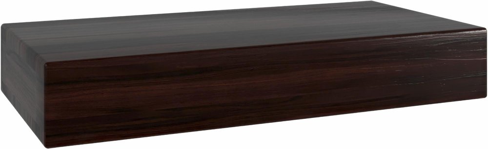 12" Espresso Solid Wood Wall Mounted Floating Shelf — view 2