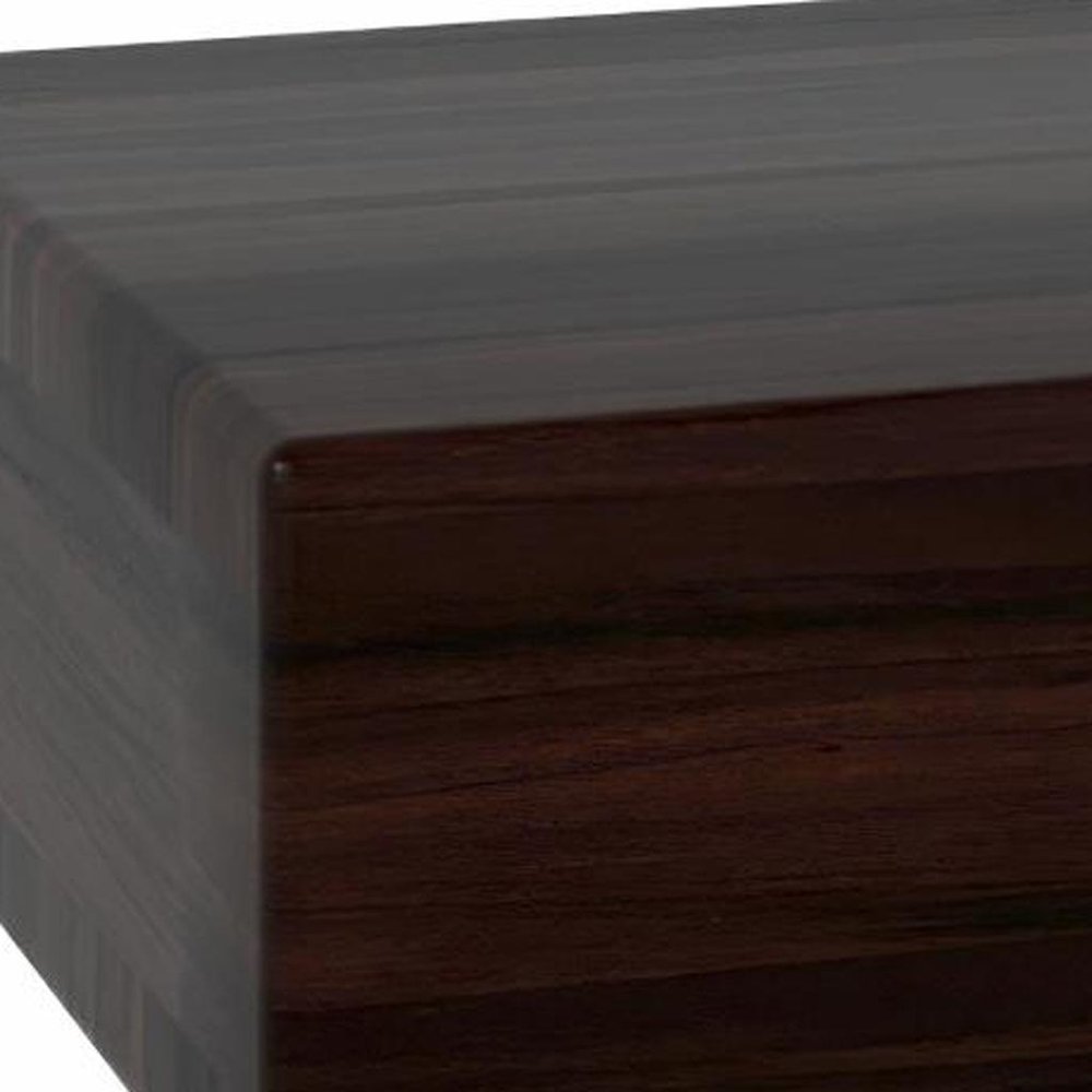 12" Espresso Solid Wood Wall Mounted Floating Shelf HomeRoots