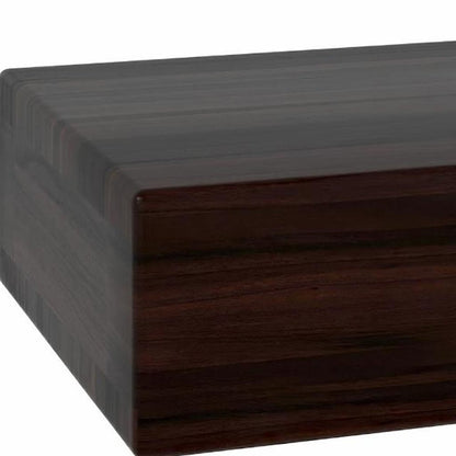 12" Espresso Solid Wood Wall Mounted Floating Shelf HomeRoots