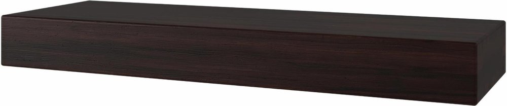 12" Espresso Solid Wood Wall Mounted Floating Shelf