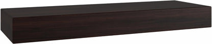 12" Espresso Solid Wood Wall Mounted Floating Shelf HomeRoots