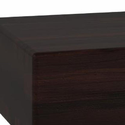 12" Espresso Solid Wood Wall Mounted Floating Shelf