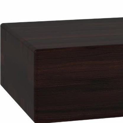 12" Espresso Solid Wood Wall Mounted Floating Shelf HomeRoots