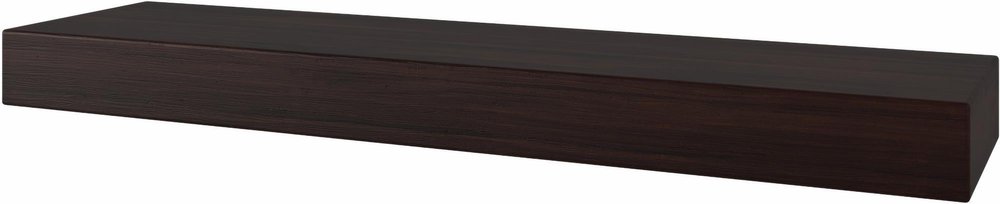 12" Espresso Solid Wood Wall Mounted Floating Shelf HomeRoots