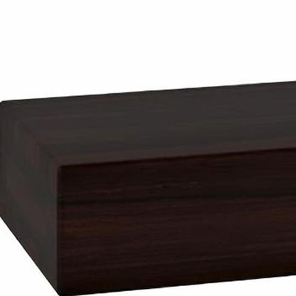 12" Espresso Solid Wood Wall Mounted Floating Shelf HomeRoots
