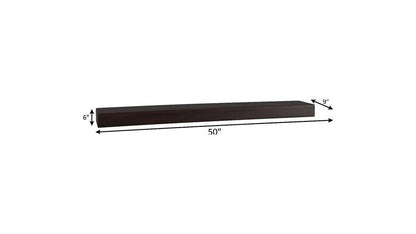 12" Espresso Solid Wood Wall Mounted Floating Shelf HomeRoots