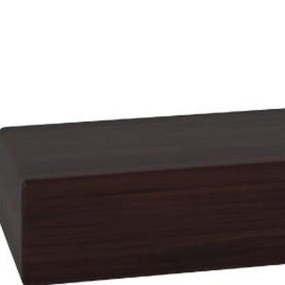 12" Espresso Solid Wood Wall Mounted Floating Shelf HomeRoots