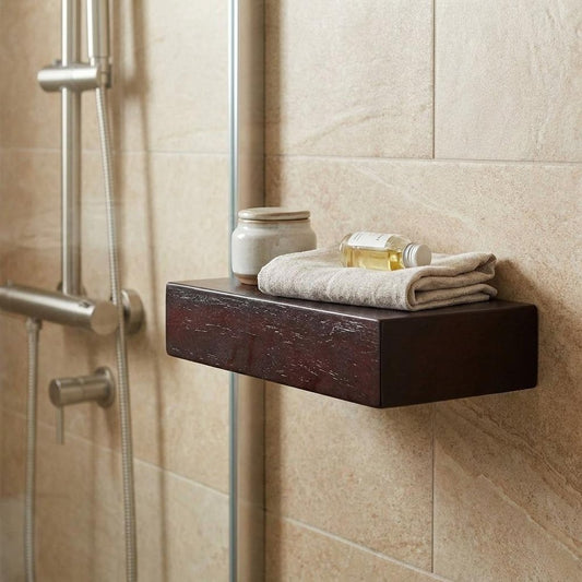 12" Espresso Solid Wood Wall Mounted Floating Shelf HomeRoots
