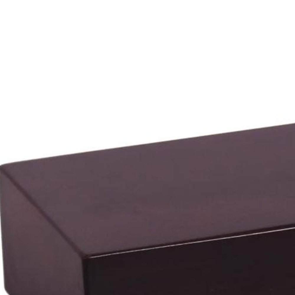 12" Espresso Solid Wood Wall Mounted Floating Shelf HomeRoots