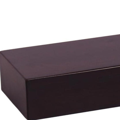 12" Espresso Solid Wood Wall Mounted Floating Shelf HomeRoots