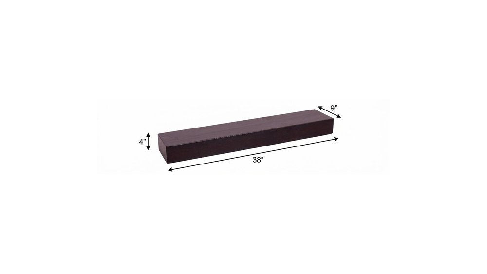 12" Espresso Solid Wood Wall Mounted Floating Shelf — view 21