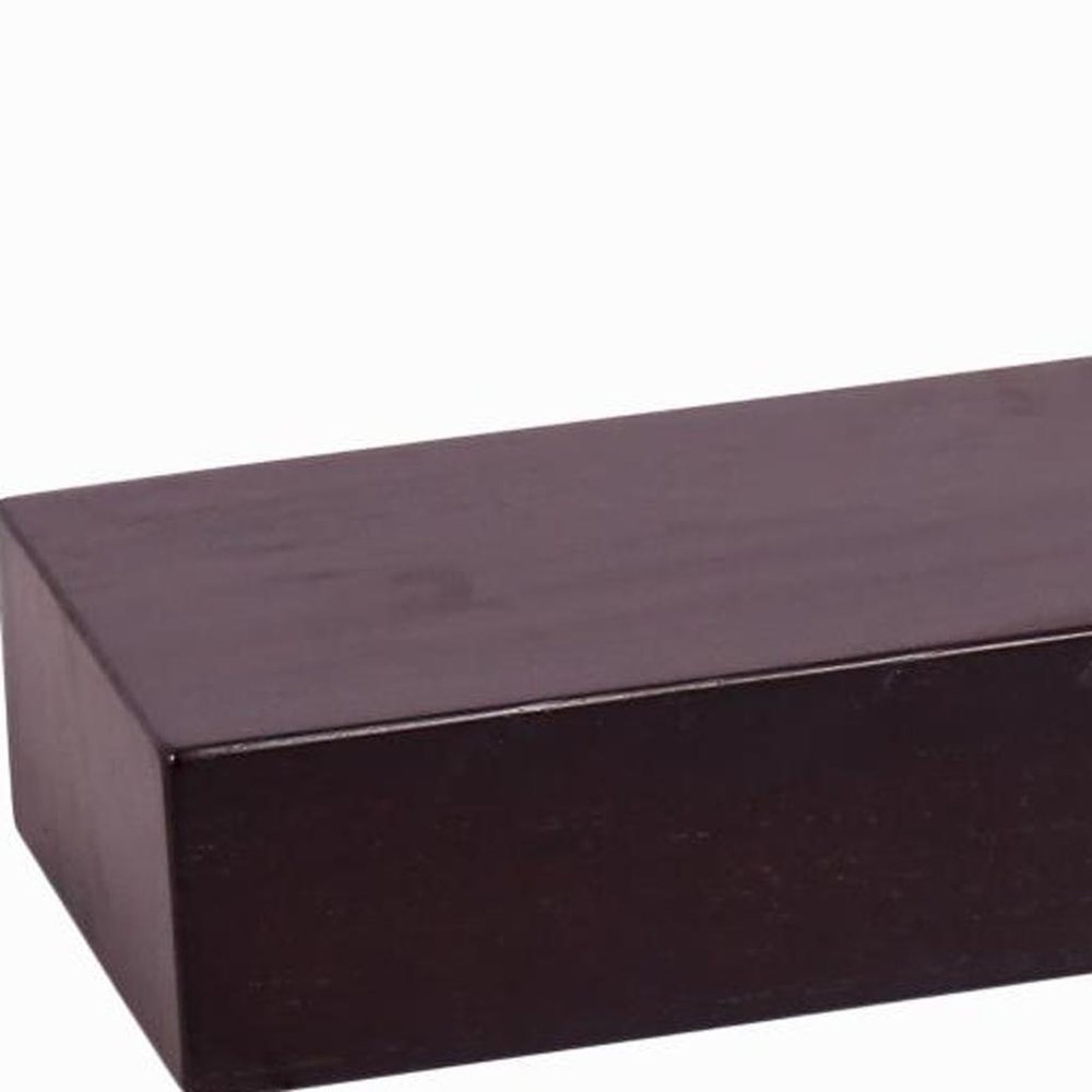 12" Espresso Solid Wood Wall Mounted Floating Shelf HomeRoots