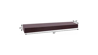 12" Espresso Solid Wood Wall Mounted Floating Shelf HomeRoots